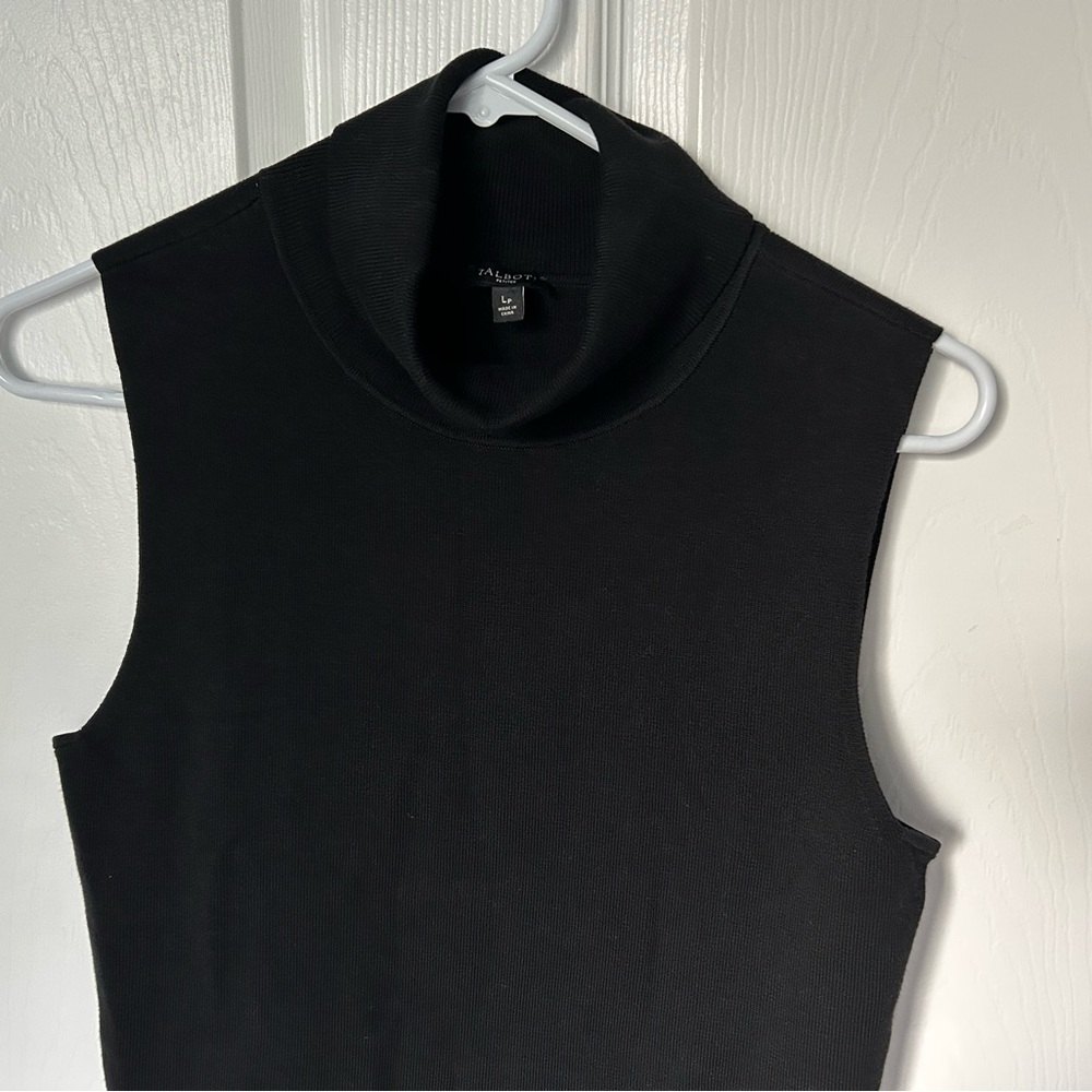 Talbots Black Sleeveless Mock Neck Top Size Petite Large NWT - Picture 7 of 11